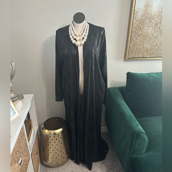 Elegant Sequin long Duster Cardigan 3X - Picture 1 of 2